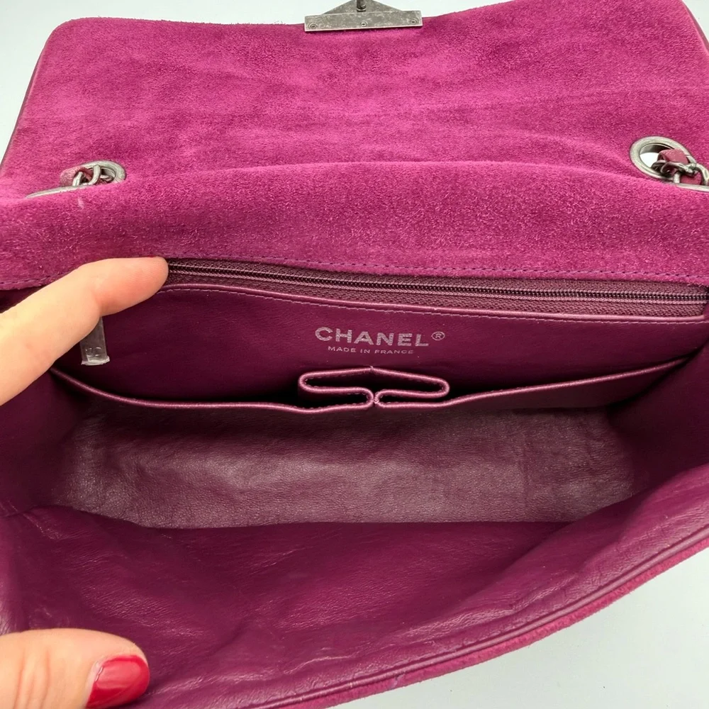 Chanel Fuchsia Suede Chain Shoulder Bag - Picture 8 of 11